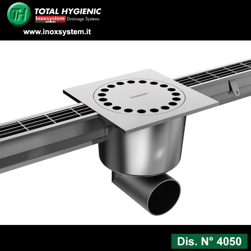 Linea 4050 canale componibile total hygienic chiusini piastra tubo sifonato estraibile in acciaio inox
