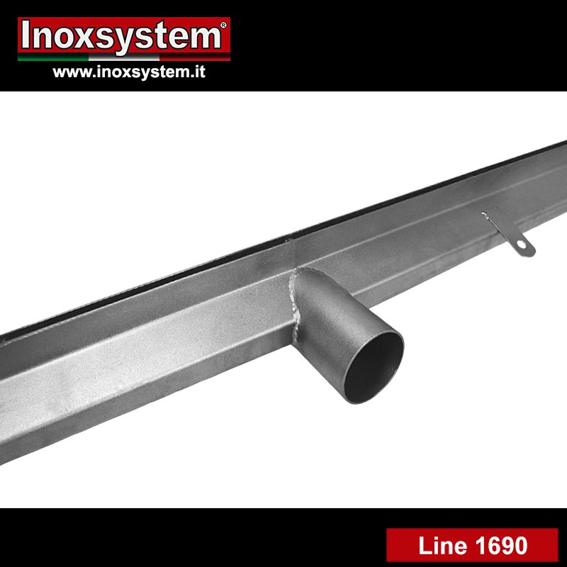Line 1690 Heel-proof slot channel with central lateral edges and direct outlet without access unit