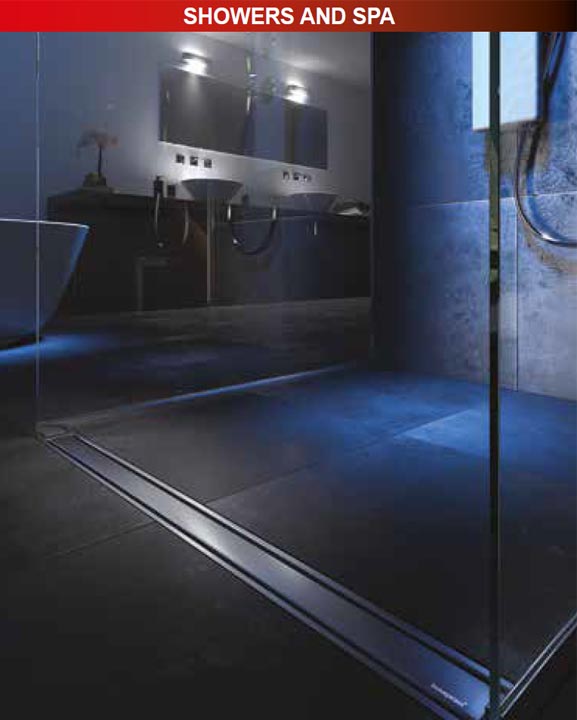 Inoxsystem examples of application - showers and spa