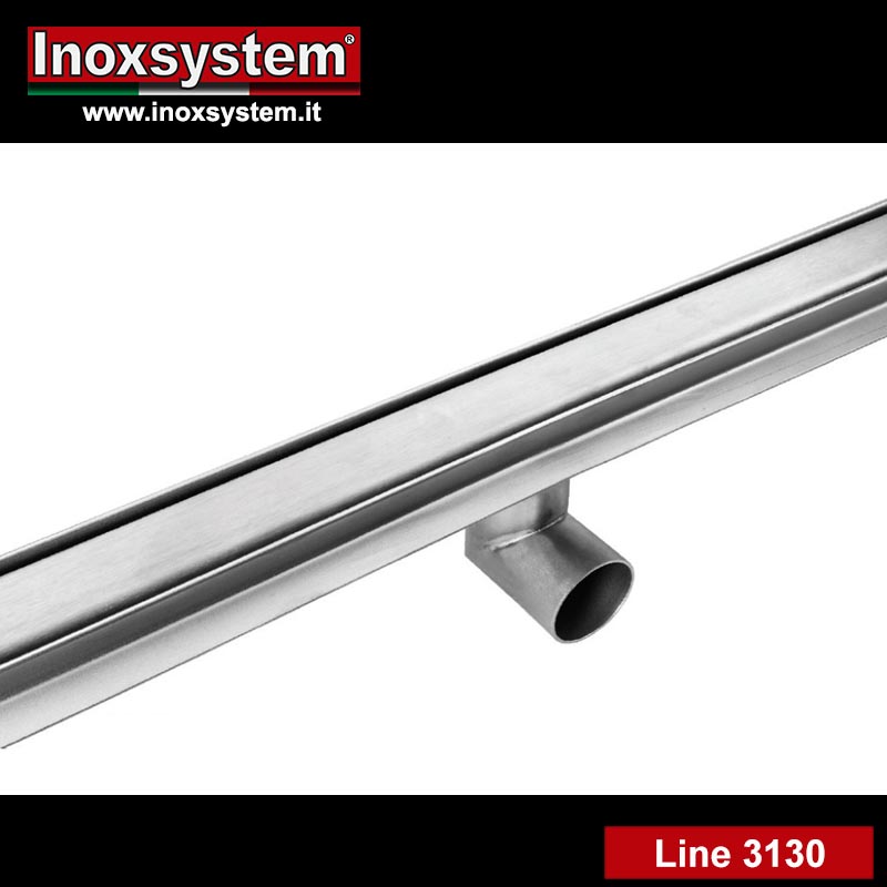 Line 3130 Linear shower drain Italia IDrain folded edge without odor trap in stainless steel