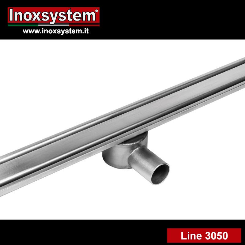 Line 3050 Linear shower drain Italia IDrain satin edge with odor trap in stainless steel