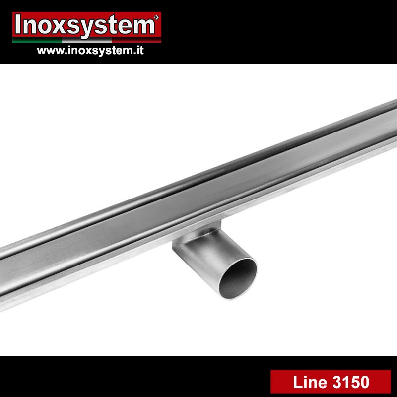  Line 3150 Linear shower drain Italia IDrain satin edge without odor trap in stainless steel