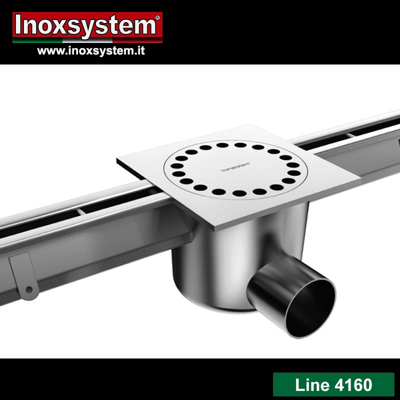Line 4160 Modular slot channel with plate covers, removable siphon cup in stainless steel