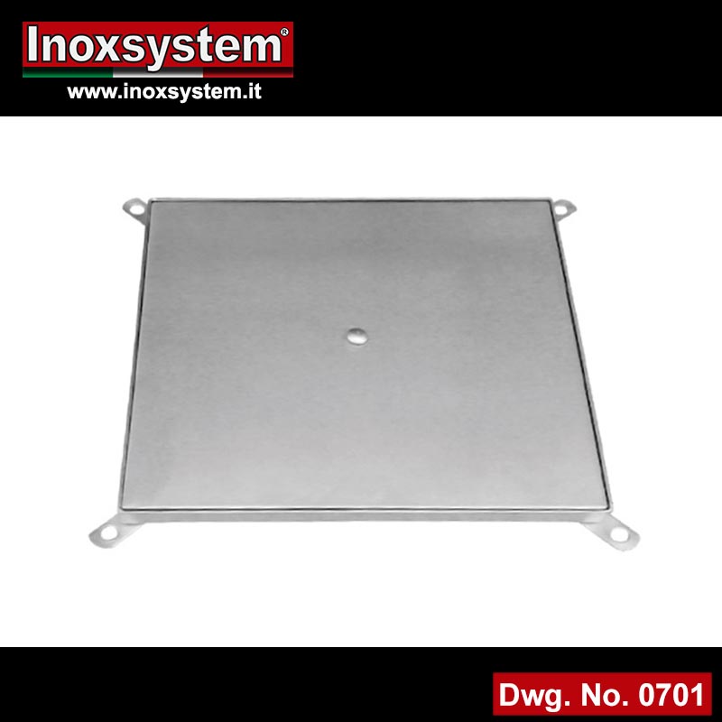 Solid top manhole cover with frame heavy duty line with reinforcing bars in stainless steel