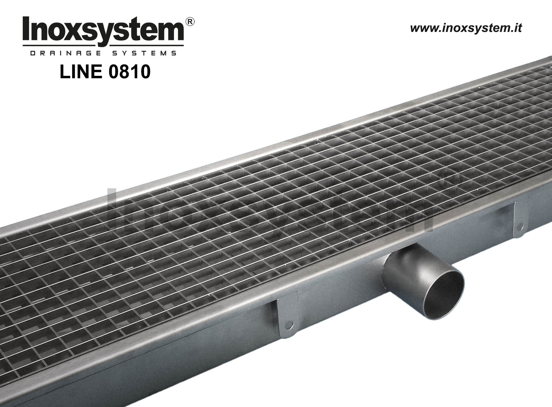 Stainless steel grating channel with direct outlet