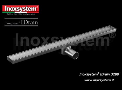 Linear drain with odor trap and removable tile insert grating with two side slots L54mm LINE 3280