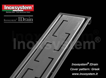 IDrain Greek cover pattern for IDrain channels in stainless steel