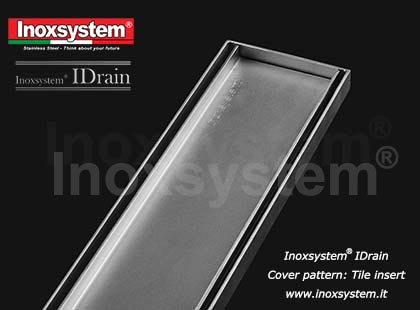 IDrain Tile insert cover pattern for IDrain channels in stainless steel