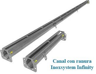 canal con ranura inoxsystem infinity en acero inoxsidable