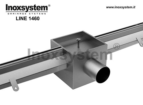 Slot channels wide central slot, tileable cover in stainless steel