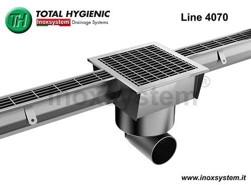 Hygienic Channels with antibacterial and anti-slip grating, gully
